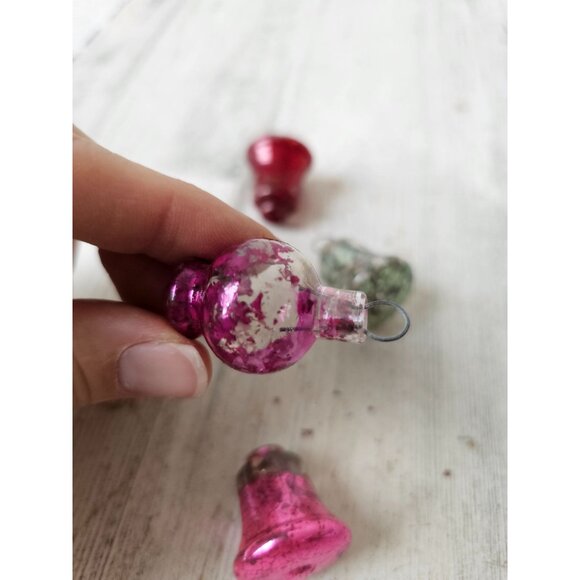 Vintage mini glass mercury bell ornament AS IS Xmas tree - Picture 8 of 12